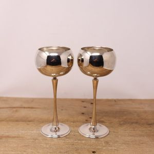 Tasses à vin rouge de luxe en acier inoxydable à double paroi Crafted Treasures, incassables, faites à la main, capacité de 550 ml, pour mariage et fête - Product Image 4