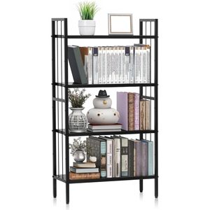 Livzing Armoire à étagères en métal réglable en hauteur à 4 niveaux, étagère à épices Affichage ouvert Bibliothèque à 4 couches pour support de rangement - Product Image 5