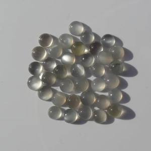La Création de Bijoux 2mm Pierre de Lune Grise Naturelle Cabochon Rond Lisse Pierres Précieuses Certifiées IGI - Product Image 1