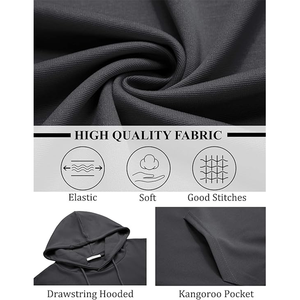 Jersey personalizable unisex de lana suave con puños acanalados, Sudadera con capucha de invierno de gran tamaño, color negro liso con impresión digital, pedido a granel para hombre - Product Image 3