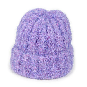 Fabricants de bonnets Jacquard personnalisés à quantité minimale de commande bas partout impression Jacquard Y2K gothique sans manchette pli sans manchette bonnet d'hiver en tricot avec Logo - Product Image 3