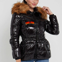 Chaqueta Acolchada para Mujer de Calidad Premium OEM, 100% Poliéster, Diseño Brillante con Burbujas, Remaches Teñidos, Algodón, Último Diseño, Calidad Premium