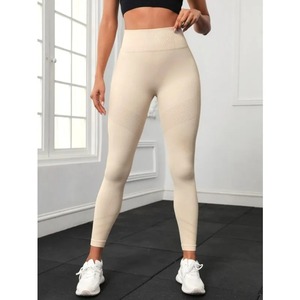 Leggings de fitness sans couture pour femmes Leggings minces en tricot taille haute élastique hanche mode Gym Yoga collants - Product Image 2