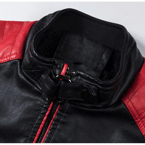 Chaqueta de Cuero Personalizada para Hombre, Estilo Universitario Americano, Cuello Alto, Impermeable, Transpirable, Corte Ajustado - Product Image 2