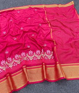 ส่าหรีเนื้อนุ่มน้ำหนักเบาพร้อมเสื้อคลุมลายปักสวยงาม - Product Image 4