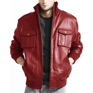 Vente en gros de vestes en cuir personnalisées de couleur rouge à vendre Veste en cuir sur mesure de marque style OEM & ODM - Product Image 2