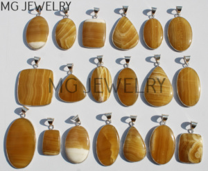 จี้คริสตัลชุบเงินทำจากแคลไซต์สีเหลืองเครื่องประดับแฟชั่น - Product Image 2