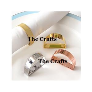 Juego de diferentes tamaños de cuatro servilleteros en soporte de anillos de tejido de Color dorado de aluminio para accesorios de mesa - Product Image 6