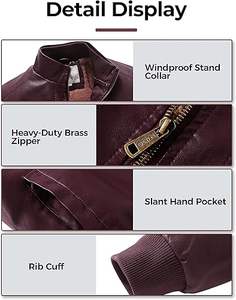 Chaqueta de Piel de Vaca para Hombre, Transpirable, Ecológica, de Secado Rápido, Cálida para Invierno, Cuello Alto, Informal, Personalizable, de Alta Calidad y Razonable - Product Image 2