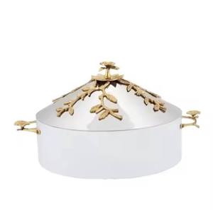 หม้อไฟทรงโดมสีเงิน 1 ชิ้น ชุดภาชนะโลหะทนทาน ดีไซน์สวยงามทันสมัย - Product Image 5