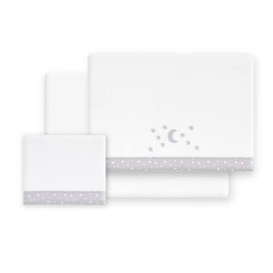 Juego de 3 piezas de ropa de cama para cochecito en forro polar coral, modelo Luna Estrellas - Técnicas de tejido - Product Image 1