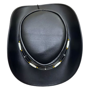 Precio barato Venta caliente al aire libre hombres sombreros de vaquero de cuero genuino cálido cuero de vaca personalizado servicio OEM sombreros de vaquero de cuero para hombre - Product Image 4