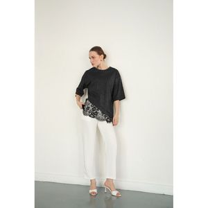 Camiseta a Rayas con Detalle de Encaje al por Mayor - [object Object] - Product Image 3