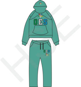 Conjunto de Dos Piezas con Logotipo OES |   Conjunto de Sudadera con Capucha y Pantalones Deportivos Multicolores para Mujer - Product Image 6