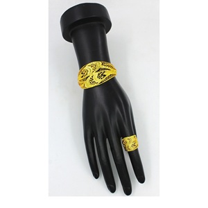 Suministros de joyería para mujer, joyería de lujo, chapado en oro, conjunto de joyería nupcial para boda, Pulsera, Pulseras de joyería de Dubái - Product Image 3