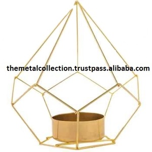 Portavelas de último diseño para vajilla, soporte de vela relámpago para el hogar, decoración, portavelas de latón con forma geométrica chapada en oro - Product Image 3