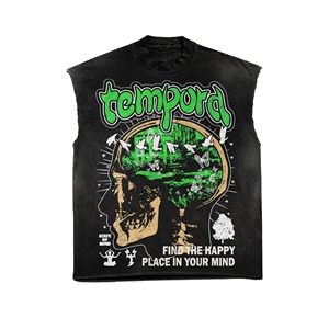 Camiseta sin mangas Vintage de gran tamaño personalizada para hombre, camiseta sin mangas Boxy Fit, ropa de calle, serigrafía personalizada, impresión Digital hecha de algodón - Product Image 4