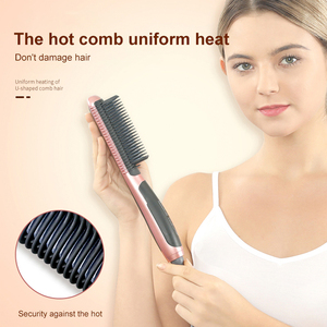 PTC Fast Heating Hair Straightener <b>Brush</b> 6 Temperature Settings Anti-Scald Hair Styling Tool for Frizz Free <b>Smooth</b> Hair - Product Image 2