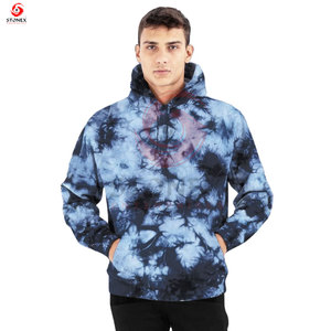 Otoño Invierno Hombres Tie-Dye Bordado Ecológico Sudadera con capucha High Street Fashion Algodón Logotipos y etiquetas personalizados Servicio OEM - Product Image 1