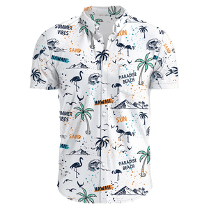 Chemises de plage Impression personnalisée Impression par sublimation T-shirt hawaïen pour hommes Impression décontractée Station d'été Chemises de plage pour hommes - Product Image 1