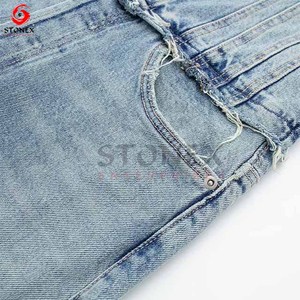 Mono de mezclilla abotonado de alta calidad Vintage Blue Jean pierna ancha Bell Bottom mujeres mamelucos - Product Image 6