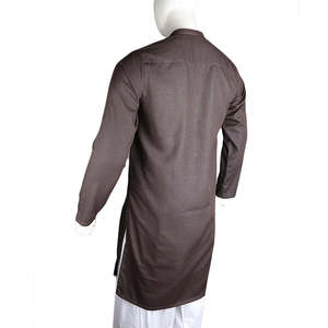 เสื้อคุร์ต้าทรงเข้ารูปพื้นฐานสำหรับผู้ชาย - สีน้ำตาล - สีกาแฟ - Product Image 3