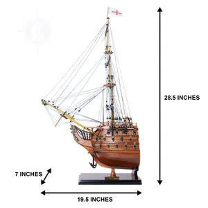 लकड़ी के जहाज मॉडल उच्च गुणवत्ता-एचएमएस विजय धनुष खंड-लकड़ी के मॉडल जहाज घर सजावट