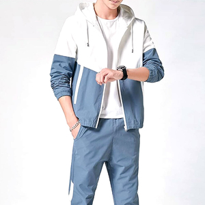 Ensemble de survêtement coupe-vent décontracté pour homme, veste de sport imperméable pour activités de plein air et entraînement, coupe-vent pour femme, vente en gros - Product Image 3