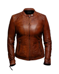 Veste en cuir de mouton véritable marron personnalisée pour les femmes de haute qualité fabrication professionnelle support fermeture éclair avant hiver - Product Image 2