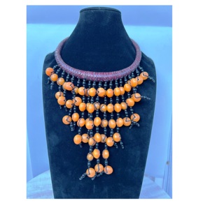 Collier de perles africaines multicolores fait à la main, style religieux écologique, avec bouddhisme ange provenant directement d'Afrique - Product Image 3