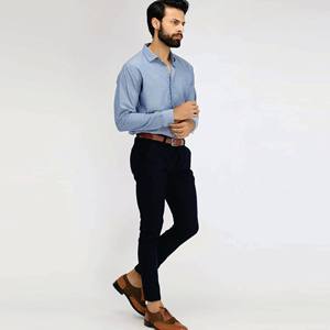 Camisas de vestir para hombre Camisas de manga larga antiarrugas de algodón completo teñido blanco comprar camisas de vestir casuales para hombre personalizadas al por mayor - Product Image 5