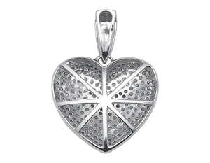 Pendentif coeur glacé à la mode avec diamants moissanite blancs en argent collier de bijoux hip hop cadeau - Product Image 3