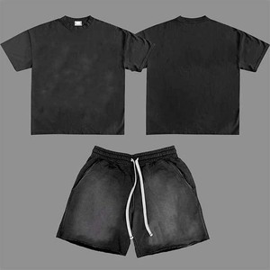 กางเกงขาสั้นจ็อกเกอร์ผ้าหนา 180 กรัม สำหรับผู้ชาย ใส่เล่นกีฬา ผ้าฝ้าย 100% ทรงลำลอง วินเทจ ลุคย้อนยุค ซักย้อมสีแบบแอซิด แห้งเร็ว - Product Image 5