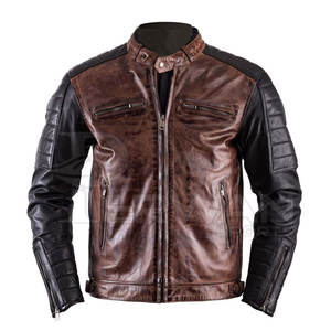 แจ็คเก็ตมอเตอร์ไซค์หนังแท้ ราคาดีที่สุด สำหรับผู้ชาย ผลิตตามสั่ง ขายออนไลน์ แจ็คเก็ตมอเตอร์ไซค์ผู้ชาย - Product Image 1