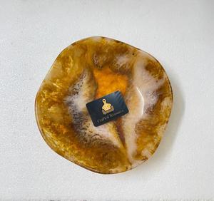 Tazón para servir ensalada de resina de calidad superior, tazón decorativo para el hogar de ónix marrón, vajilla personalizada, tazón de cocina al mejor precio - Product Image 4