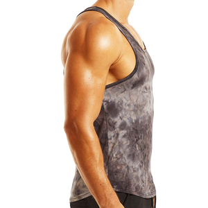 Débardeur de sport pour homme à teinture tie-dye, à séchage rapide, en coton, sans manches, stringer, doux, pour la musculation, vêtements de fitness, à porter en été - Product Image 2