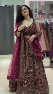 Vente chaude Bollywood Style femmes Lehenga Choli indien pakistanais vêtements pour la fête de mariage porter disponible prix de gros - Product Image 3