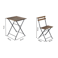 Ensemble table basse et chaises pliantes modernes BeNK du Vietnam, en acacia durable, pour jardin, extérieur, balcon, bistrot, hôtel, école