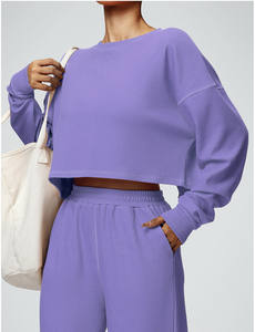 Conjunto de 2 piezas ajustado personalizado para mujer, pantalones de chándal con capucha y patrón sólido, ropa de chándal de invierno de talla grande - Product Image 6