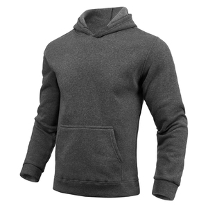 Sweat-shirt à capuche noir personnalisé pour homme et femme, pull à capuche en coton molletonné uni, style streetwear oversize avec impression de logo - Product Image 6