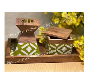 Brûleur d'encens Bakhoor en bois islamique fait à la main thé bois de santal parfum Rose étoile anis Oud brûleurs cadeaux en gros - Product Image 4