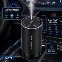 Diffuseur intelligent pour voiture, 3 modes de parfum, lumière puissante, double commandes tactiles, brume ultrasonique nano pour la maison et l'auto