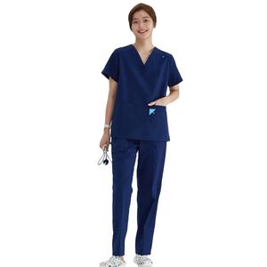 Bata de laboratorio sedosa para hospital de verano, bata de farmacia, abrigo de consulta antiestático, cintura con lengüeta, doble función para hombres y mujeres - Product Image 1