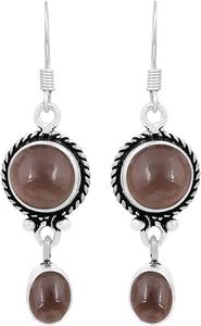 ต่างหูพลอยโกเมน925แข็งสีแดงเงินสเตอร์ลิงต่างหูแบบห้อยสำหรับผู้หญิงเครื่องประดับสำหรับงานปาร์ตี้ - Product Image 4