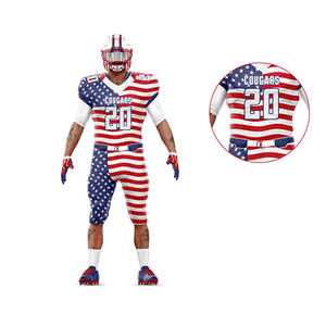 Listo para enviar Uniforme de fútbol americano Personalizado Poliéster Jersey en blanco y pantalones cortos Diseño transpirable Camisetas clásicas Estilo - Product Image 2