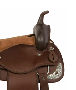 Juego de sillín de barril sintético occidental de tachuela de caballo de carreras inglés de calidad superior excelente sillín de caballo sintético de Carreras de Caballos - Product Image 3