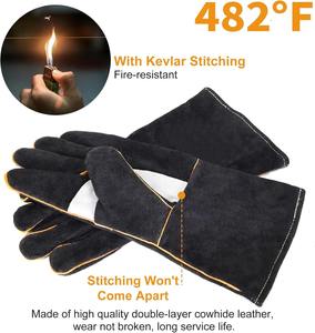 Guantes de cuero Guantes de trabajo de seguridad Proveedor DE FÁBRICA DE Pakistán Guantes de soldadura industriales a precio de fábrica Hecho a medida - Product Image 3