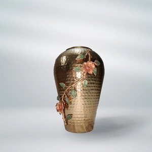 Elegant Metal <b>Vase</b> with Intricate Floral Pattern Perfect for Classic Home Decor and Tabletop Display From India - Product Image 6