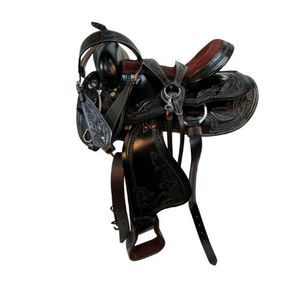 Silla de Montar Occidental para Caballo Árabe, 10-16, de Cuero Genuino de Primera Calidad, con Herrajes Decorativos, para Equitación y Senderismo - Product Image 1