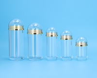 Flacon à médicaments en acrylique transparent de qualité supérieure avec logo personnalisé, en forme de balle, 35 ml, 60 ml, 120 ml, pour capsules et comprimés, capacité de 30 pilules